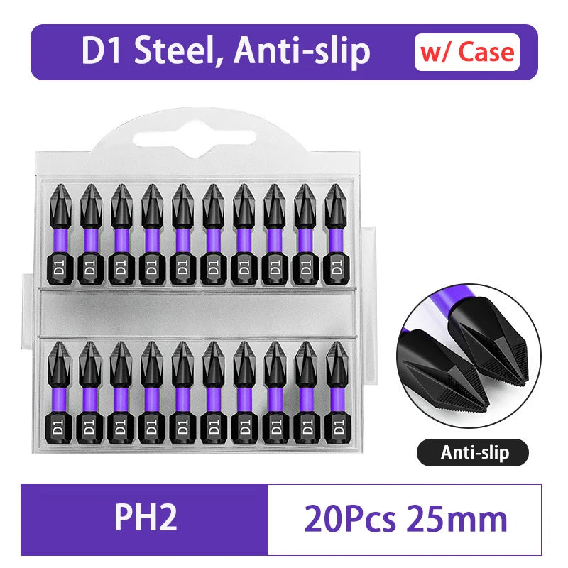 Magnetic Impact Phillips Bit Anti-Slip Long Screwdriver Bit Set Hex Shank Cross Impact Driver Bit for Power Drilling