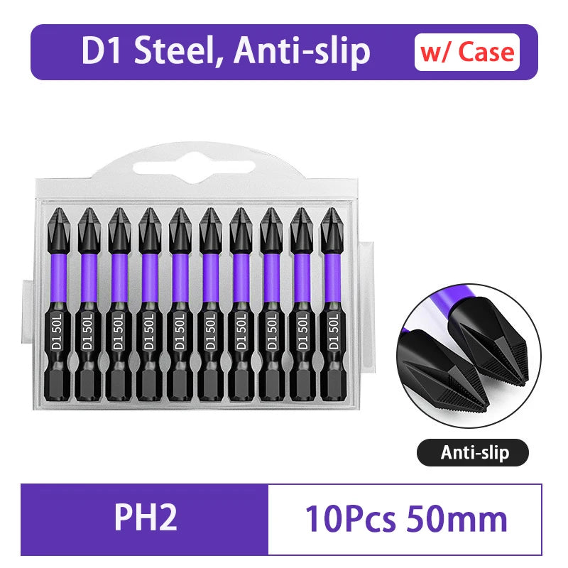 Magnetic Impact Phillips Bit Anti-Slip Long Screwdriver Bit Set Hex Shank Cross Impact Driver Bit for Power Drilling