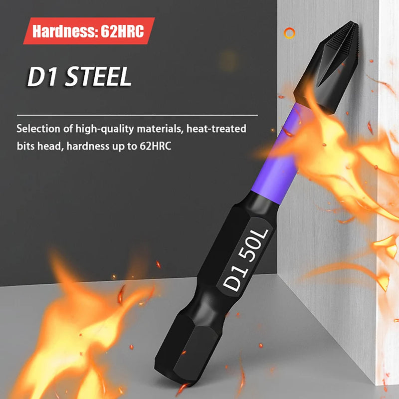 Magnetic Impact Phillips Bit Anti-Slip Long Screwdriver Bit Set Hex Shank Cross Impact Driver Bit for Power Drilling