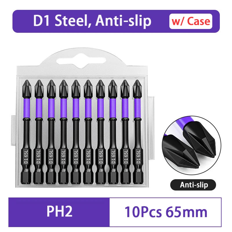 Magnetic Impact Phillips Bit Anti-Slip Long Screwdriver Bit Set Hex Shank Cross Impact Driver Bit for Power Drilling